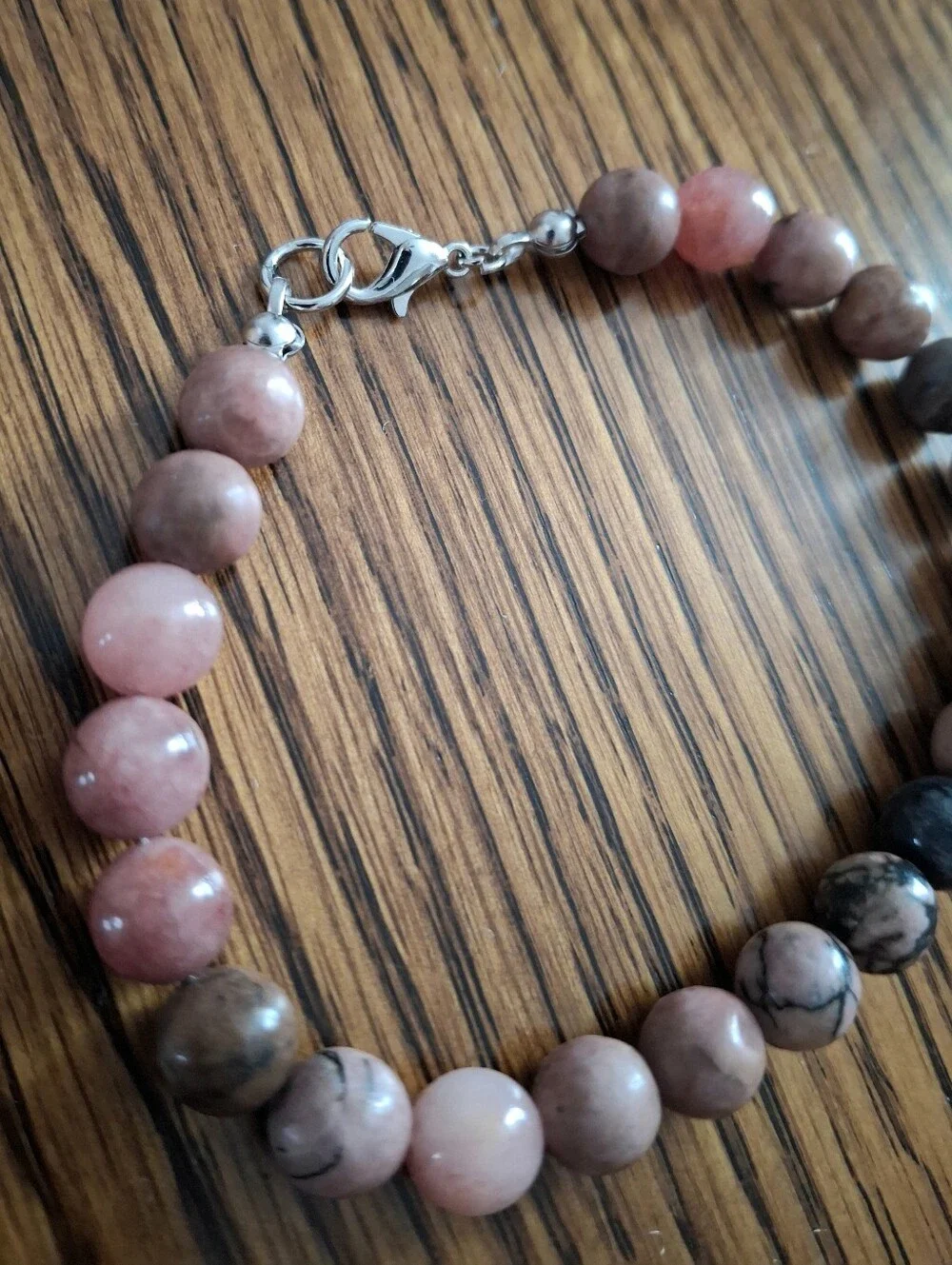Rhodonite Natural Stone Beaded Bracelet 8